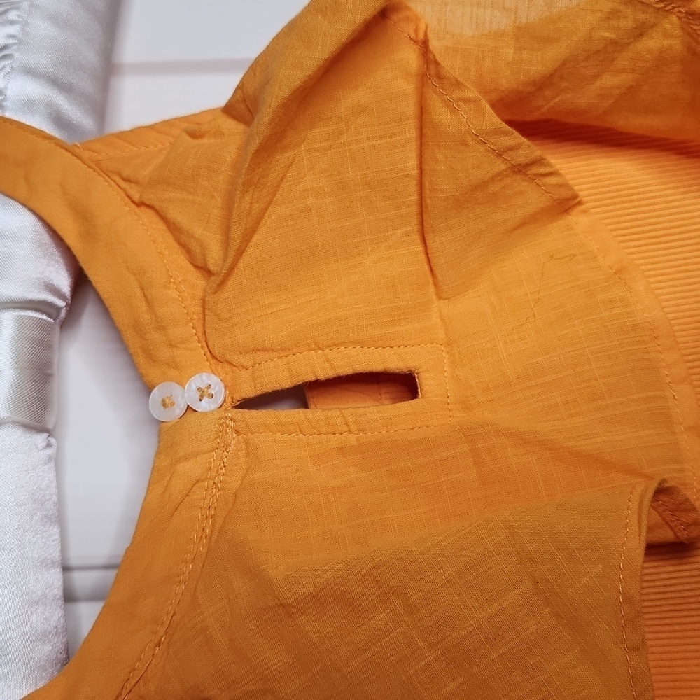 Maeve Anthropologie Orange Ruffled Rib Halter Tank Top Size XS NWT - Picture 8 of 13